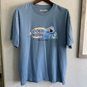 Uniqlo x Sesame Street Cookie Monster T-Shirt Blue Men’s Size Large